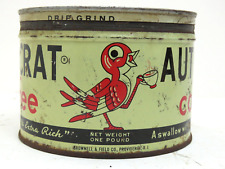 Vintage AUTOCRAT  1 LB. Key-wind Coffee Tin Can with Lid empty rare picture