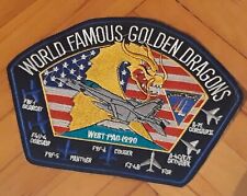 USAF US AIR FORCE World Famous Golden Dragons West Pad 1990 Patch 21 x 17cm picture