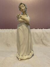 Tengra figurine, Girl Holding Brown Cat in excellent condition picture