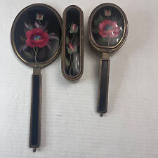Vintage Floral Vanity Mirror and Brush Beautiful picture
