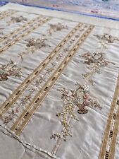 Antique 1910s 1920s Ribbon Embroidery, Floral And Basket Motif, Rococo picture