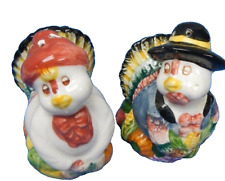 Turkey  Salt n Pepper Shakers, Ma & Pa Turkey Ceramic Whimsical, Holiday picture