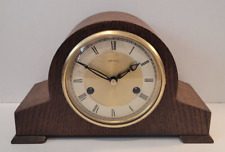 Small Vintage Mid-Century c1960’s “Smiths” Dark Oak Cased Chiming Mantel Clock picture