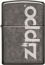 Zippo 29241 Flame Flowers and Zippo Logo Black Ice picture