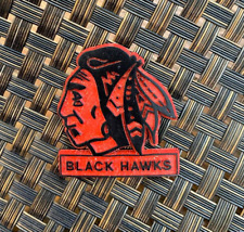 VINTAGE NHL HOCKEY CHICAGO BLACK HAWKS TEAM LOGO COLLECTIBLE RUBBER MAGNET **** picture