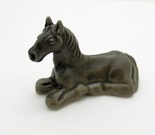 Vintage Miniature Dark Gray Resting Horse figurine Home Decore picture