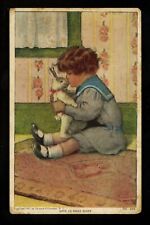 Artist Signed postcard Gutmann Bessie child rabbit Easter Vintage picture