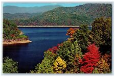 c1960 Fall Colors Along Fontana Lake Western North Carolina NC Vintage Postcard picture