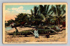 1920'S. NATIVE OUTRIGGER CANOE. HAWAII. POSTCARD GG15 picture
