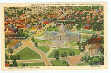 ST. PAUL,MINNESOTA-AEROPLANE VIEW-STATE CAPITOL-BLDGS-LINEN-(MN-SMISC) picture