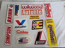 LOT OF 13 VINTAGE RACING DECALS AND STICKERS  VALVOLINE, SIMPSON + picture