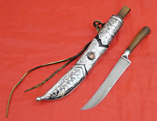 ANTIQUE SILVER UZBEK BUKHARA KNIFE CENTRAL ASIA DAMASCUS WOOTZ dagger sword RARE picture