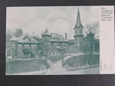 1906 Antique Postcard Congregational Church Club House Parish Adams MA A7514 picture