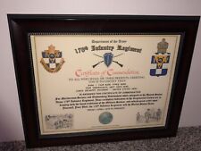 178TH INFANTRY REGIMENT / COMMEMORATIVE - CERTIFICATE OF COMMENDATION picture