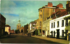 Lymington High Street and Church Hampshire UK Chrome Unposted Postcard 1950s picture