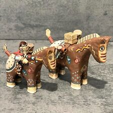 Lot of 2, Robert Shields Story Teller Horse Sculpture Polychrome Beautiful picture
