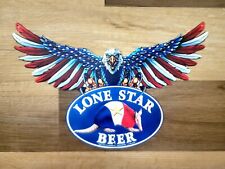 American Eagle Holding Lone Star Beer, Texas Wall Decor Bar Man Cave Metal Sign  picture