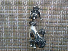 PUREBRED ANIMAL PET DOG JEWELRY 2 CUTE POODLE PEWTER PINS ALL NEW picture