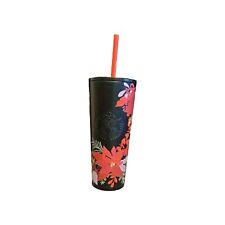 Starbucks Christmas Holiday 2021 Green Poinsettia Bell Metal 16oz Tumbler picture