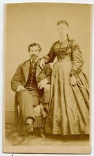 Woman and Man  , Vintage CDV Photo by Maser , Rochester N.Y. picture