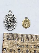 Vintage Religious Medals Peter Paul Mary Silver & Bronze picture