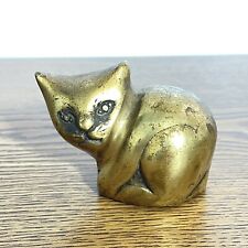 Seiden Vintage MCM Brass Sitting Cat Statue / Figurine / Decoration 2”H  x3” L picture