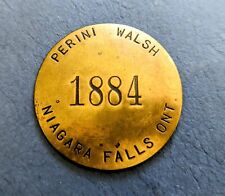 VINTAGE PERINI WALSH BRASS EMPLOYEE BADGE PIN NIAGARA FALLS ON 1940's picture
