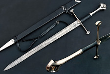Handmade Damascus Steel Anduril/Narsil Sword of King Aragorn (LOTR) 42