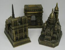 Arc De Triomphe Sacre Coeur Notre Dame De Paris Miniature Metal 2.5 Inch Vintage picture