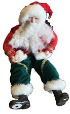 19” Smithsonian Institution Claus Figure Statue Bendable Velvet VTG Holiday XMAS picture