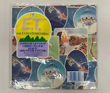 Vtg E.T. Extra Terrestrial Flat Gift Wrap Wrapping Paper  Papercraft 1980s picture