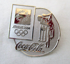 Athens Greece Olympic Gymnastics 2004 Coca Cola Lapel Pin Silver Coke Souvenir picture