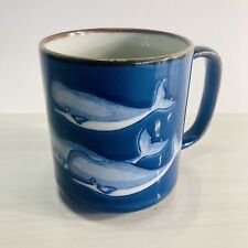 Whale Coffee Mug Vintage Otagiri Japan Navy Blue Coffee Cup picture