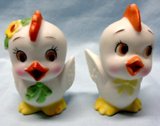 Vintage LEFTON Baby Birds Anthropomorphic Salt & Pepper Shakers JAPAN picture