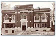 c1910 Carnegie Library Building Entrance Door View Momouth Illinois IL Postcard picture