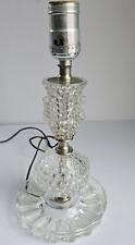 Vintage Clear Glass Hobnail Lamp Vanity Bedside Desk Boudoir Lamp 11 in Tall picture