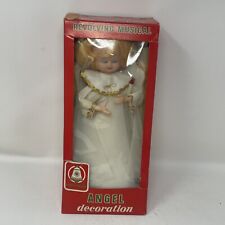 1960s Vintage Rotating Musical 11” Angel with Box/Silent Night -Works picture