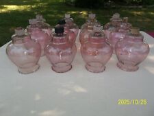 Set of 4 Home Interiors Glass Celeste Pink Peg Candle Holders - 3 AVAILABLE picture