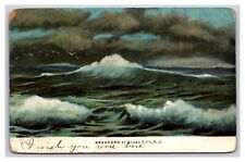 Breakers Surf Breaking Waves Ocean City NJ New Jersey UDB Postcard W11 picture