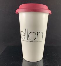 THE ELLEN DEGENERES SHOW CERAMIC TO GO COFFEE CUP WITH LID RARE HTF REUSABLE picture