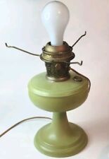 Vtg Aladdin Green Oil Kerosene Lamp Electrified Shade Holder Light Grannycore  picture