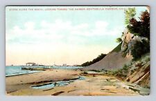Ashtabula Harbor OH-Ohio, Scene Along The Beach, Harbor, Vintage Postcard picture