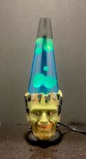 Custom XL Frankenstein Halloween Lava Lamp 3D Sculpted Green Wax/ Blue Water☮️ picture