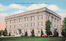 Fergus Falls Minnesota MN Otter Tail County Courthouse Linen Vtg Postcard E30 picture