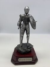 Herco Professional Gift Medieval Knights Statue Figure On Wood Base 8.5” picture