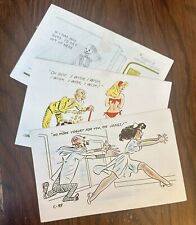 3 Comic Humorous Vintage Postcards Risqué NOS Funny Skeleton Hospital Old Man picture