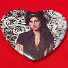 2 1/4 Inch Amy Winehouse Heart Pinback Button picture