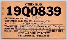 Postcard QSL Card Ripley OH OHIO Citizen Band Dowdy Family picture