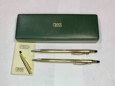 Cross 1/20 10 Kt Karat Gold Filled Ball Point Pen / Pencil Case & Instructions picture