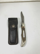 VINTAGE SCHRADE WALDEN OLD TIMER 1250T FOLDING BLADE HUNTING KNIFE with SHEATH picture